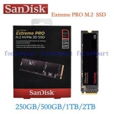 Image of SanDisk Extreme PRO SSD 250GB 500GB 1TB 2TB M.2 NVMe 3D Solid State Drive lot