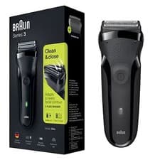 Image of Braun Series 3 300S Mens Electric Shaver Rechargeable Waterproof Razor Jet Black