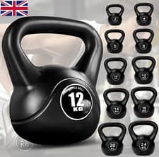 Image of 2-24kg Vinyl Kettlebell Weight Set Kettlebells Exercise Home Fitness Workout Gym