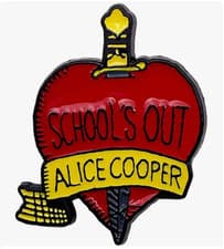 Image of Official ALICE COOPER School's Out Metal Lapel Pin Badge NEW ON CARD