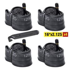 Image of 4PCS 16 x 1.75/2.125 Schrader Car Valve Bike Cycle Inner Tube + FREE TYRE LEVER