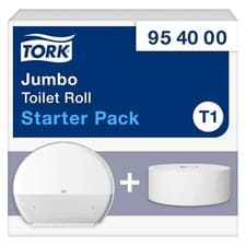 Image of Tork T1 Jumbo Toilet Roll Dispenser White Wall Mounted with Refill