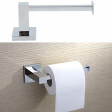 Image of Bar Square Stand Bathroom Chrome Tissue Paper Wall Mounted Toilet Roll Holder