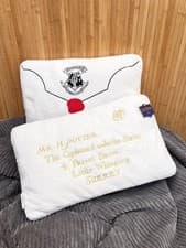 Image of Harry Potter Hogwarts Acceptance Letter Cushion Pillow 50 x 30 cm NEW WITH TAG