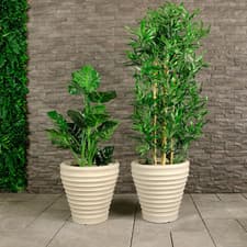 Image of Pair of Moroccan Round Planters - grade B return RRP £49.99