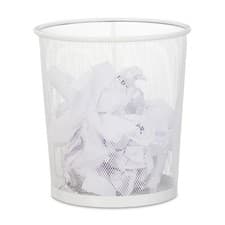 Image of Wastebasket Waste Paper Bin Wire Mesh Basket Round Dustbin 12 L 440 g White