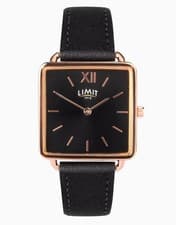 Image of Limit 29mm Womens Square Rose Gold Analogue Watch with Black Strap RRP £29.99