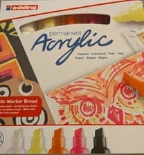 Image of Edding 5000 Permanent Acrylic Paint Marker Pens - Broad 5-10mm Chisel Tip