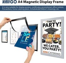 Image of A4 Magnetic Display Frames PVC Self Adhesive Poster Holder x 4