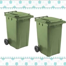 Image of 240 Litre Large Green Wheelie Bin With Strong Rubber Wheels Handle & Lid