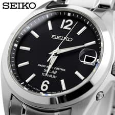 Image of SEIKO SBTM229 Titanium Black Solar Men's Watch SEIKO SELECTION New in Box Black