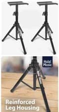 Image of PAIR MONITOR SPEAKER STANDS HOLA! PROFESSIONAL HEAVY DUTY TRIPOD BRAND NEW BOXED