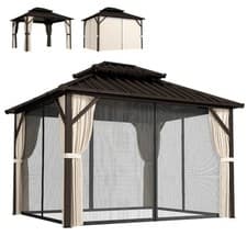 Image of Outsunny 3 x 3 m Hardtop Gazebo Canopy with Aluminium Frame, Garden Gazebo