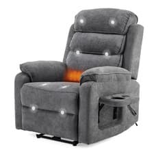 Image of Electric Recliner Chair Massage Heating Armchair Sofa with Wireless Charging UK