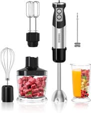 Image of 1000W 6-in-1 Electric Hand Blender Set with 12 Speeds, Chopper, Whisk & Frother
