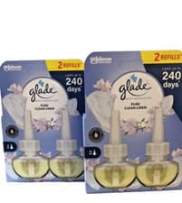 Image of Glade air freshener Plug In Refills Clean Linen Twin Pk X2 =4 Refills RM tracked