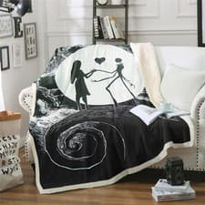 Image of Soft Warm The Nightmare Before Christmas Fleece Blanket Throw Sofa Bed All Size