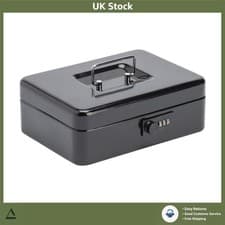 Image of 10 Inch Black Combination Lock Cash Box with Tray
