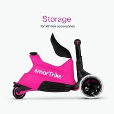 Image of SmarTrike Xtend Kids Scooter Extendable LED Light Up Foot Powered Ride On - Pink