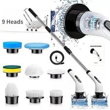 Image of 9 in 1 Electric Spin Scrubber Handheld Cleaning Brush Cordless Turbo Scrub Tool