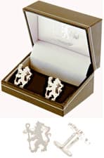 Image of CHELSEA FC STERLING SILVER 925 MENS EXECUTIVE LION SHIRT CUFFLINKS CFC GIFT BOX