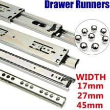 Image of Drawer Runners Replacement Storage Grooved Ball Bearing Slides 17mm 27mm 45mm