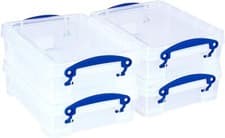 Image of Really Useful (PACK OF 4) Plastic Storage Box 1.75 LITRE Clear *FREE DELIVERY*