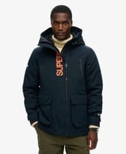 Image of Superdry Ultimate SD Windcheater Jacket Navy Hooded Embroidered Windbreaker