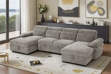 Image of Beehive Furniture Savannah Sofa Bed 5-Seater Large Sleeping Area Upholstered