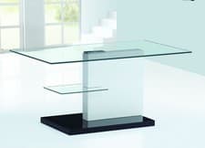 Image of CLEAR GLASS COFFEE TABLE WHITE BLACK HIGH GLOSS SPIERS LIVING ROOM FURNITURE