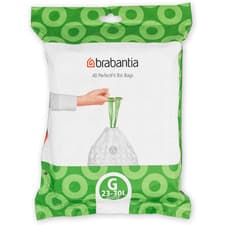 Image of Brabantia Perfectfit Bin Liners (Size G/23-30 Litre) Thick Plastic Trash 40 Bags