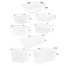 Image of Clear Plastic Stackable Storage Box with Lid Nestable Container Boxes - UK Made
