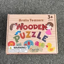 Image of Brain Teasers Childrens Wooden Puzzle Animal Jigsaw Education Learning Colourful
