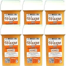 Image of Veet EasyWax compatible 50ml roll-on roller wax refills, cartridges- 6pcs Honey