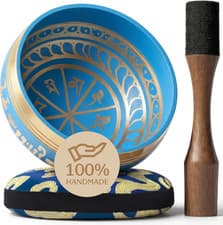 Image of Tibetan Singing Bowl Set – Authentic Hand-Tuned Sound Bowl for Meditation – Comp