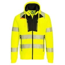 Image of Portwest DX4 Hi-Vis Funnel Neck Zipped Sweatshirt Reflective DX477