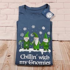 Image of Life Is Good Chillin' With My Gnomies T-Shirt Christmas Mens 3XL Blue NEW