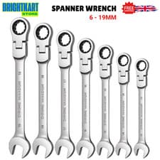 Image of Ratchet Spanner Combination Ratchet Wrench Spanners 72T Flexi Head 6mm - 19mm