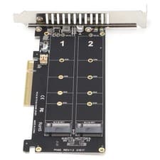 Image of PH45 Adapter Card Dual M.2 NVMe SSD To-PCIE X8 M Key Hard Drive Converter Rea CT