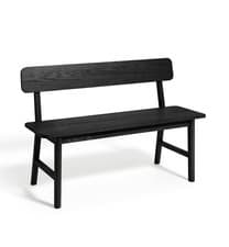 Image of Nel Wood Veneer Dining Bench - Black | Modern Dining Bench Wood Veneer