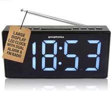 Image of Alarm clock radio Large Display Digital Grouptronics Black GTCR-T1M 9″