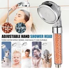 Image of Shower Head Water Saving Ionic High Pressure Filtration Beads Adjustable 3 Modes