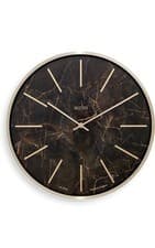 Image of Acctim Luxe Wall Clock Quartz Brushed Metal Embossed Golden Batons Brass