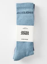 Image of Jack Jones Mens 2 Pairs Socks Cotton Everyday One Sizes Colour Night Blue
