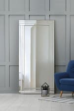 Image of Large Mirror Silver Bevelled Full Length leaner Wall 5Ft8 X 2Ft9 174cm X 85cm
