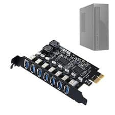 Image of PCIe 7 Ports USB3.2 Gen1 19Pin Expansion Card PCIE PCIE Computer Pci-E 1x