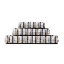 Image of Catherine Lansfield Stripe Rice Weave Pure Cotton Large Bath Sheet