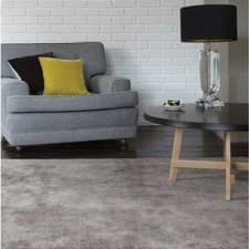 Image of Blade Rug Silver Grey Modern Shiny Large Plain Viscose Thick Pile Bedroom Lounge