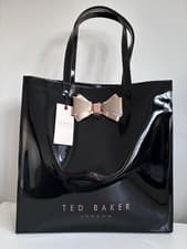 Image of Ted Baker Black Bow Icon Tote Bag Icon shopper genuine NEW