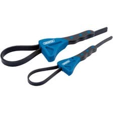 Image of Draper Soft Grip Flexible Strap Wrench Set For Loosening Oil Filters 2 Pieces